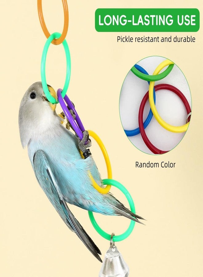 Qpets® Parrot Link Chain Toys - Interactive Bird Cage Toy with Colorful Rings & Secure Clasp Mental Stimulation Swing for Cockatiels, Conures, Parakeets & Small Birds - Image 4